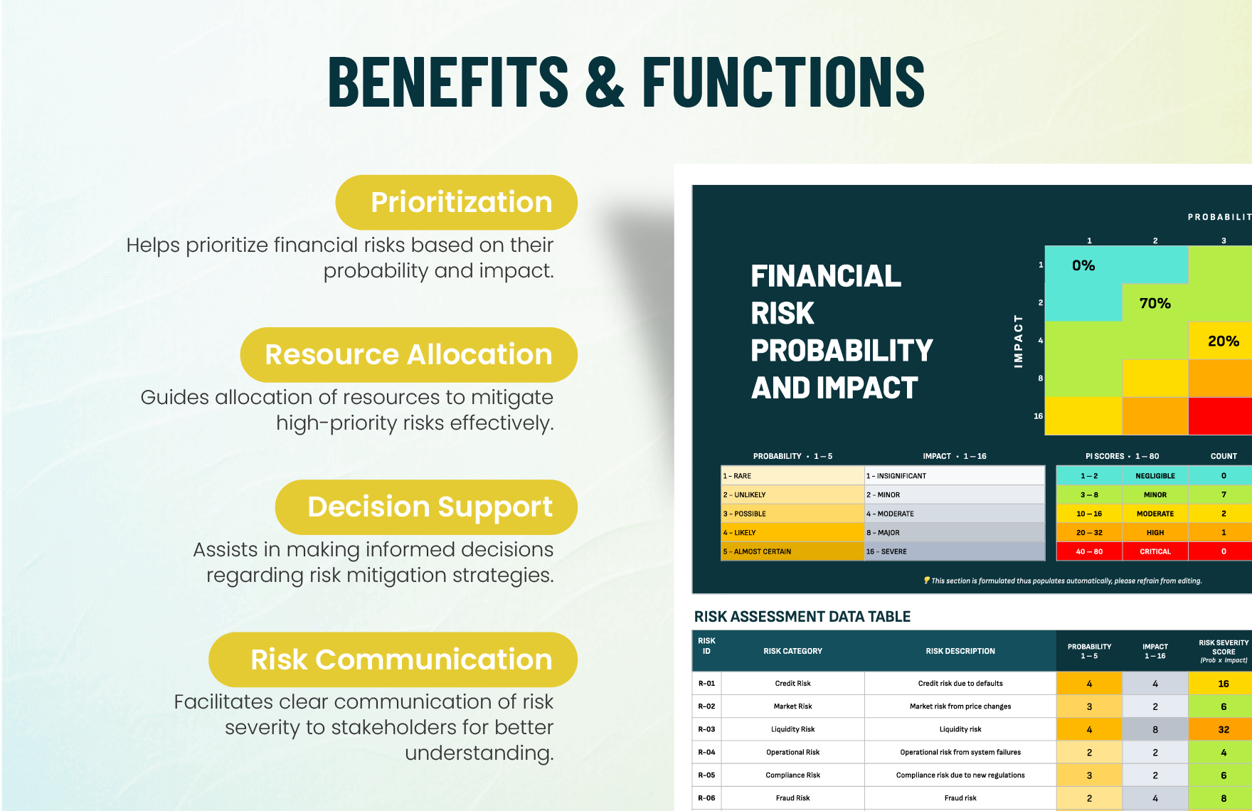 Financial Risk Probability and Impact Template