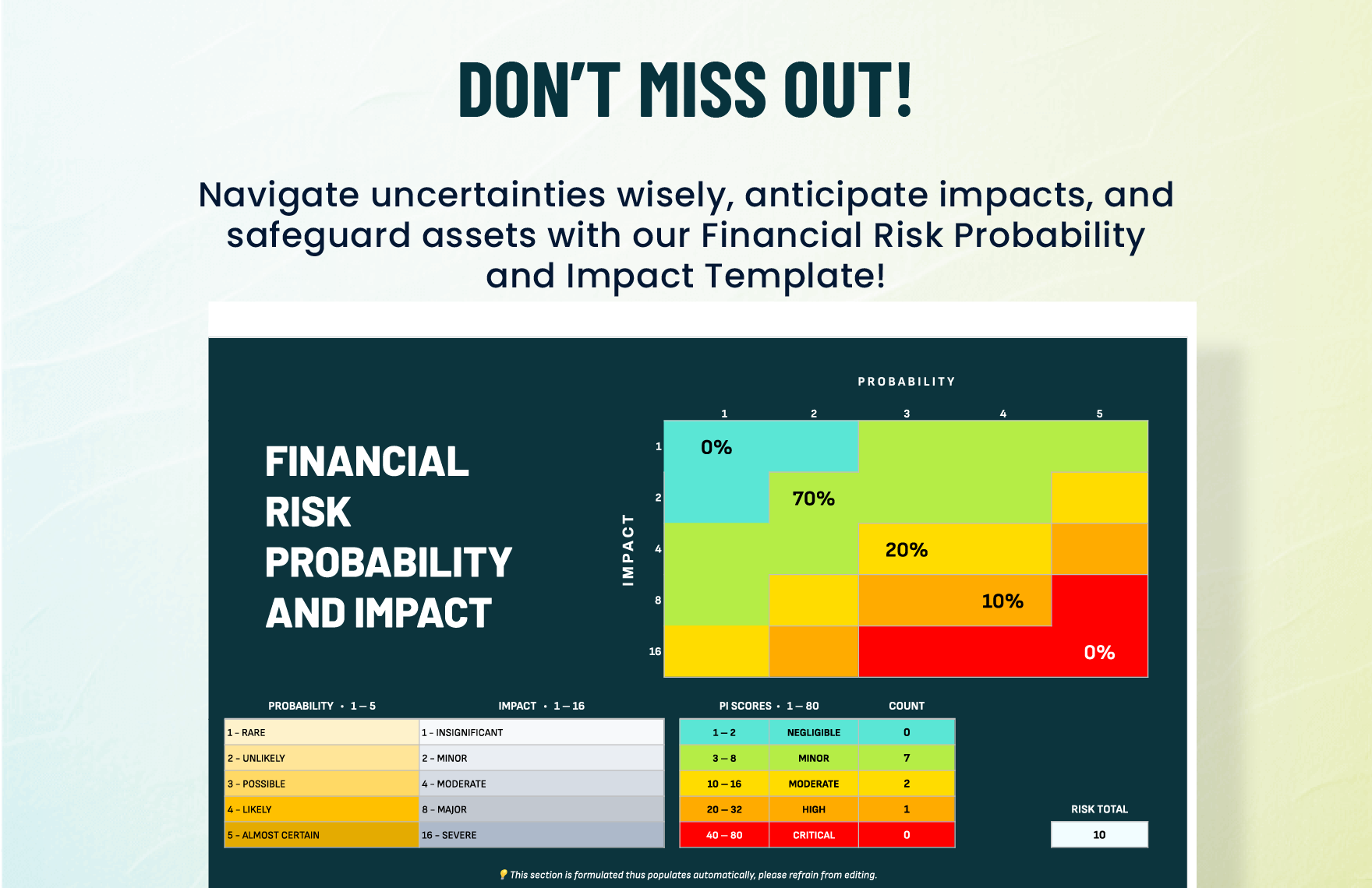 Financial Risk Probability and Impact Template
