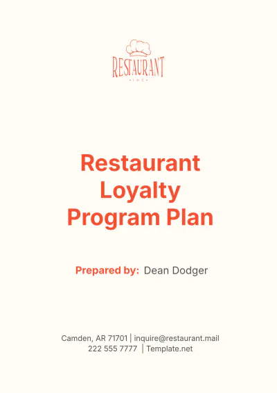 Free Restaurant Loyalty Program Plan Template to Edit Online
