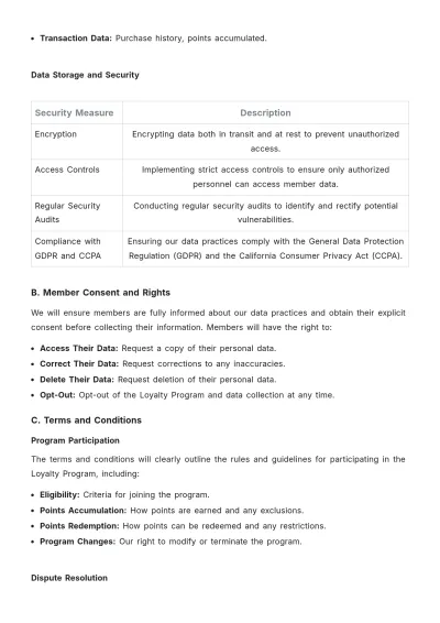 Free Restaurant Loyalty Program Plan Template to Edit Online
