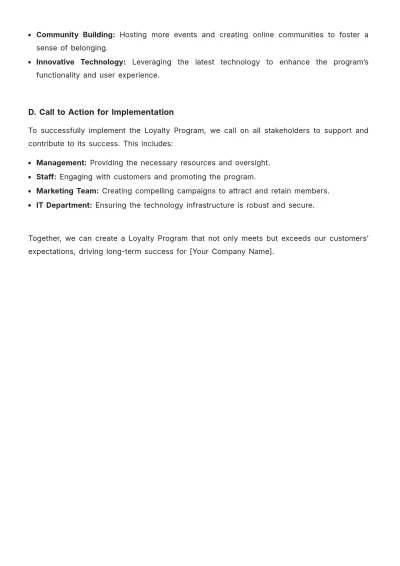 Free Restaurant Loyalty Program Plan Template to Edit Online