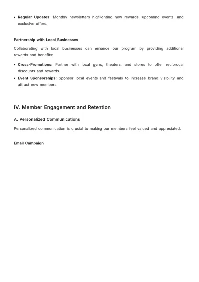 Free Restaurant Loyalty Program Plan Template to Edit Online
