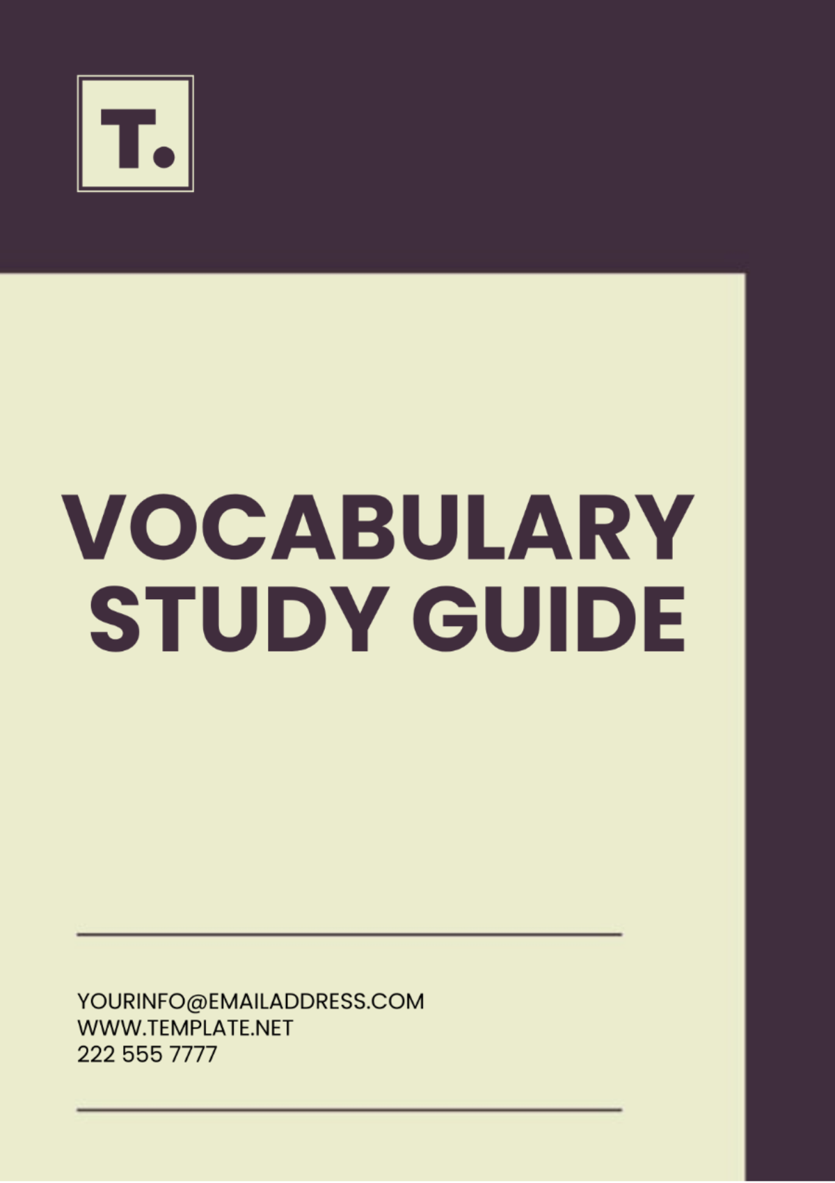 Vocabulary Study Guide Template