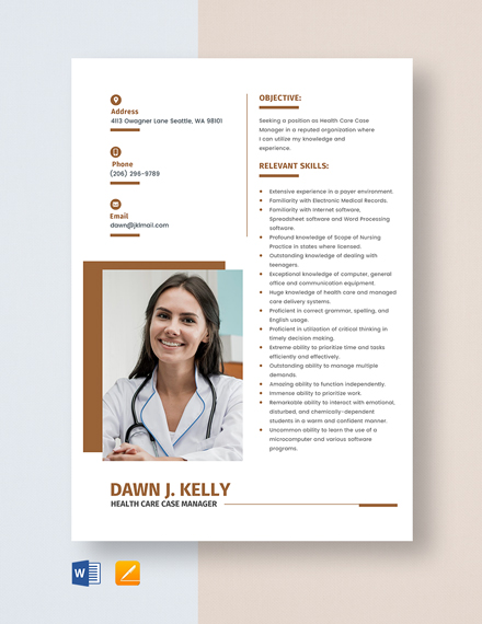 FREE Health Manager Resume Word - Template Download | Template.net