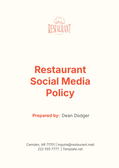 Free Restaurant Social Media Policy Template to Edit Online