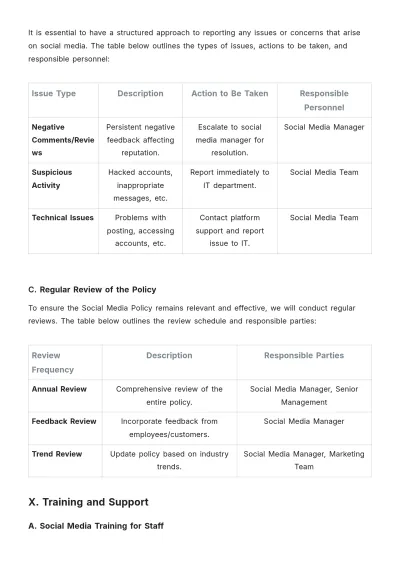 Free Restaurant Social Media Policy Template to Edit Online