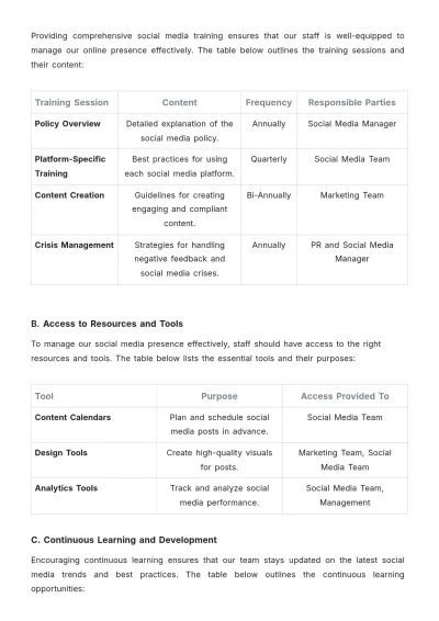 Free Restaurant Social Media Policy Template to Edit Online