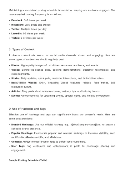 Free Restaurant Social Media Policy Template to Edit Online