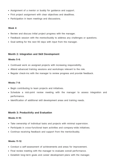 Free 90 Day Action Plan Template to Edit Online