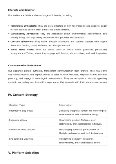 Free Social Media Action Plan Template to Edit Online