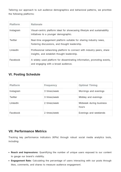 Free Social Media Action Plan Template to Edit Online