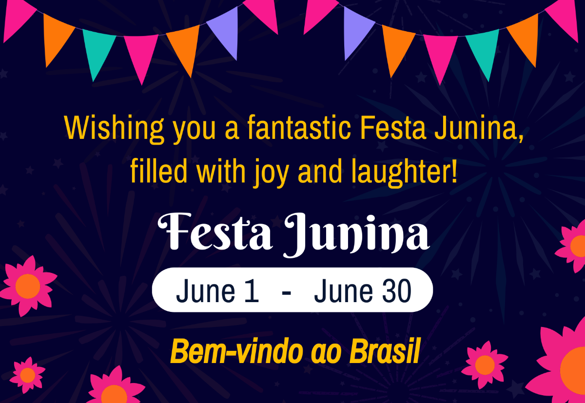 Brazilian Festa Junina Event Celebration Card
