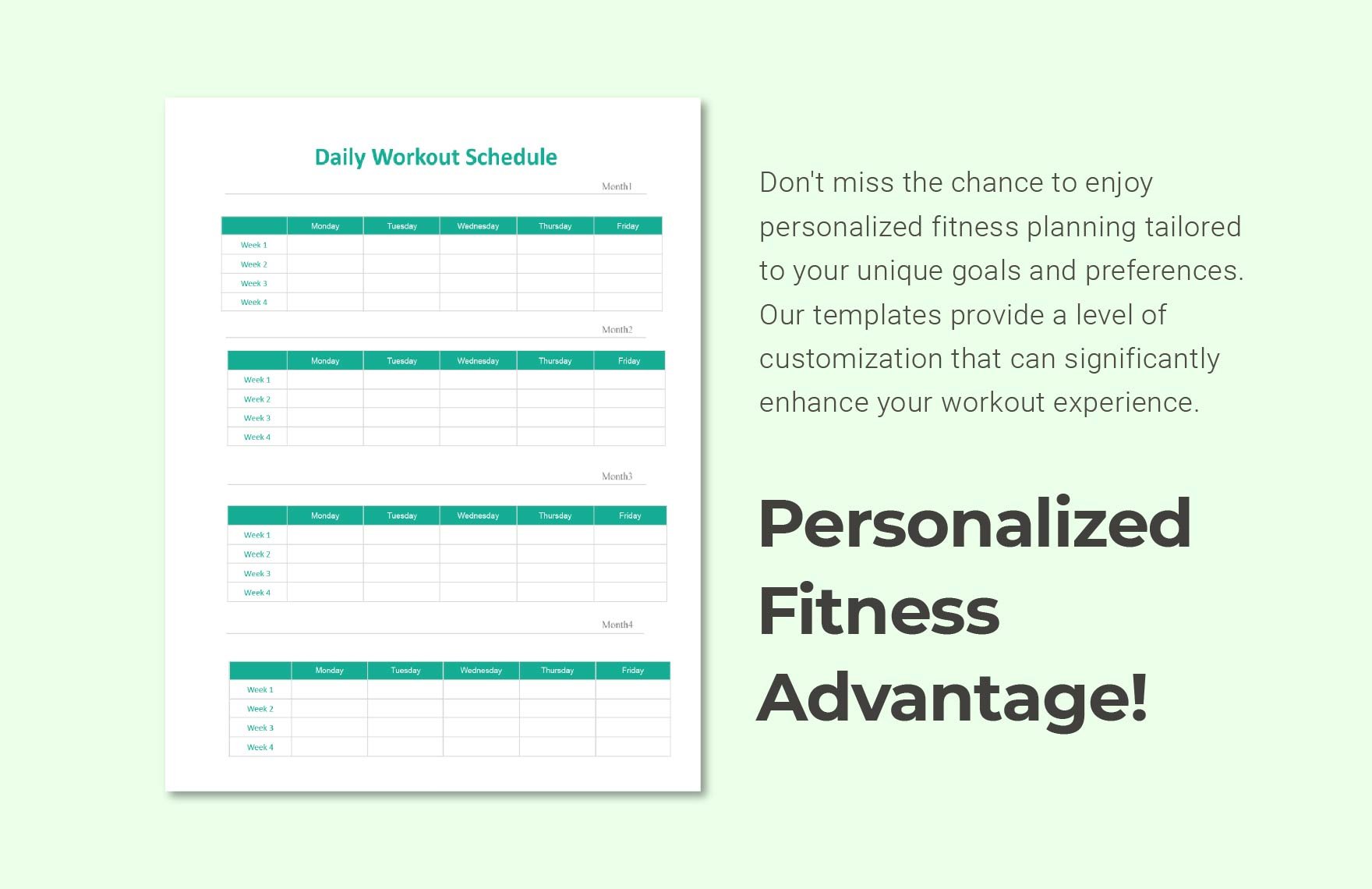 Daily Workout Schedule Template