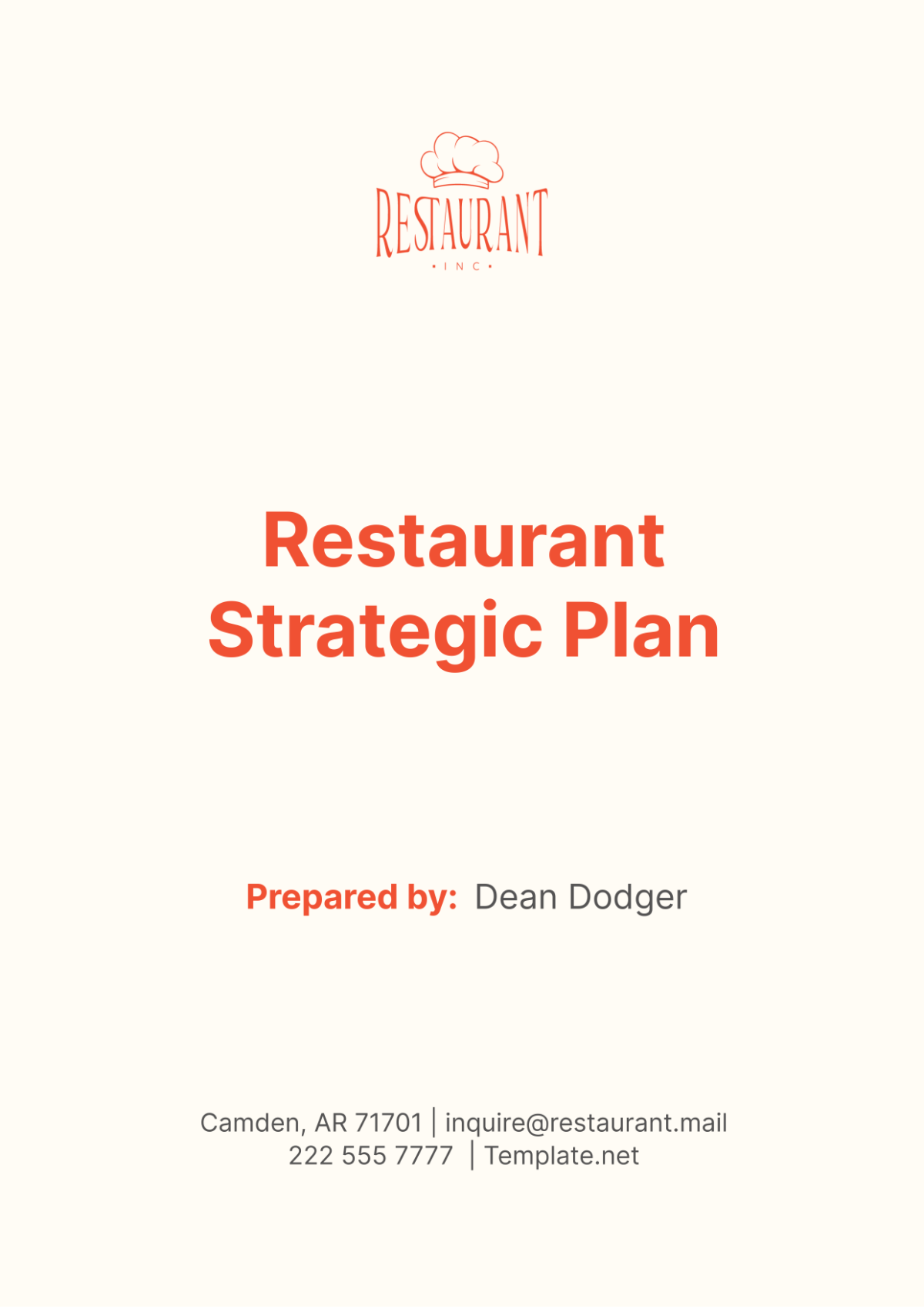 Restaurant Strategic Plan Template - Edit Online & Download