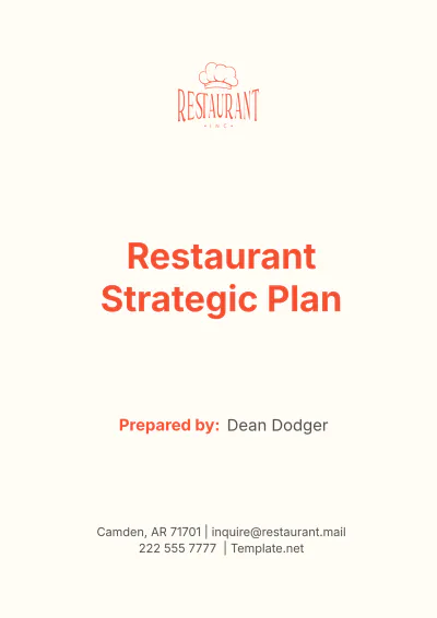 Free Restaurant Strategic Plan Template to Edit Online