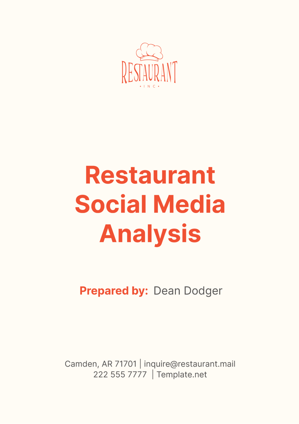 Restaurant Social Media Analysis Template - Edit Online & Download