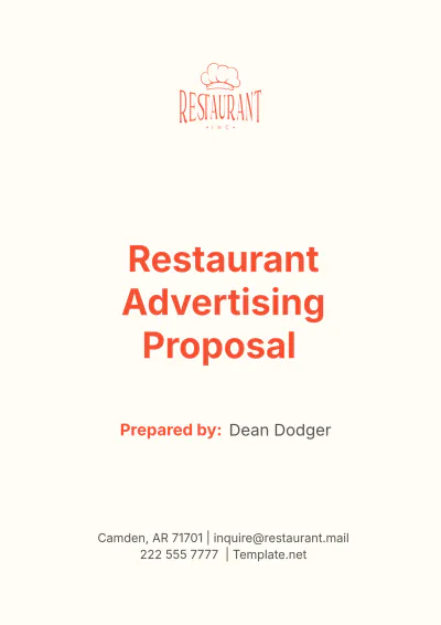 Free Restaurant Advertising Proposal Template to Edit Online