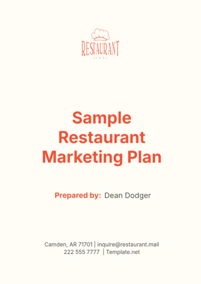 Free Sample Restaurant Marketing Plan Template to Edit Online