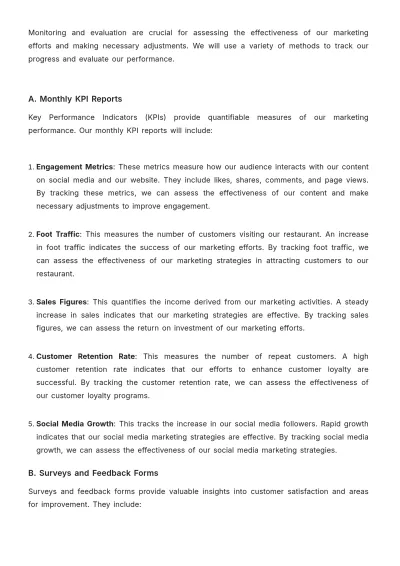 Free Restaurant Marketing Action Plan Template to Edit Online