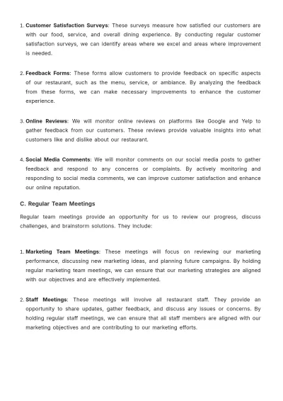 Free Restaurant Marketing Action Plan Template to Edit Online