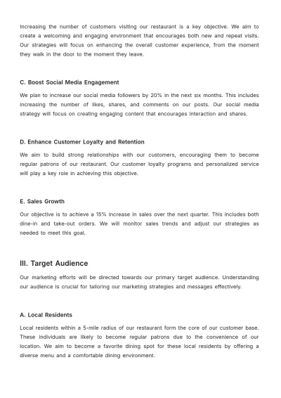 Free Restaurant Marketing Action Plan Template to Edit Online
