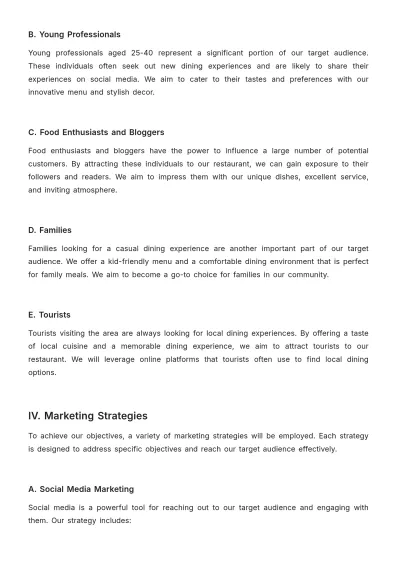 Free Restaurant Marketing Action Plan Template to Edit Online