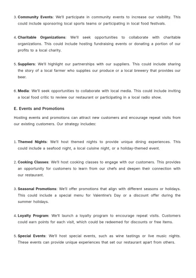 Free Restaurant Marketing Action Plan Template to Edit Online