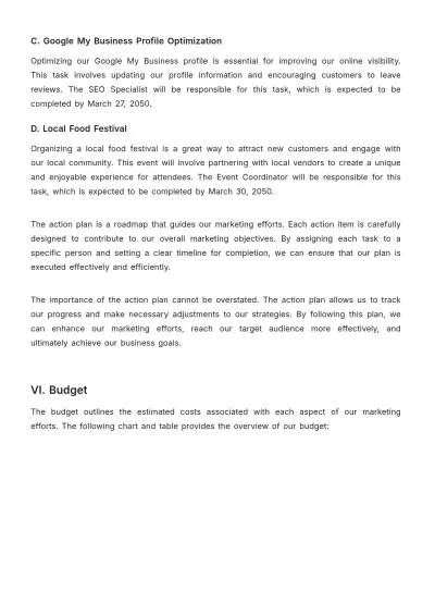 Free Restaurant Marketing Action Plan Template to Edit Online