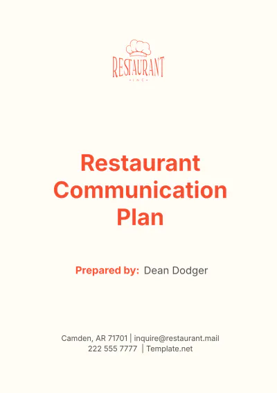 Free Restaurant Communication Plan Template to Edit Online