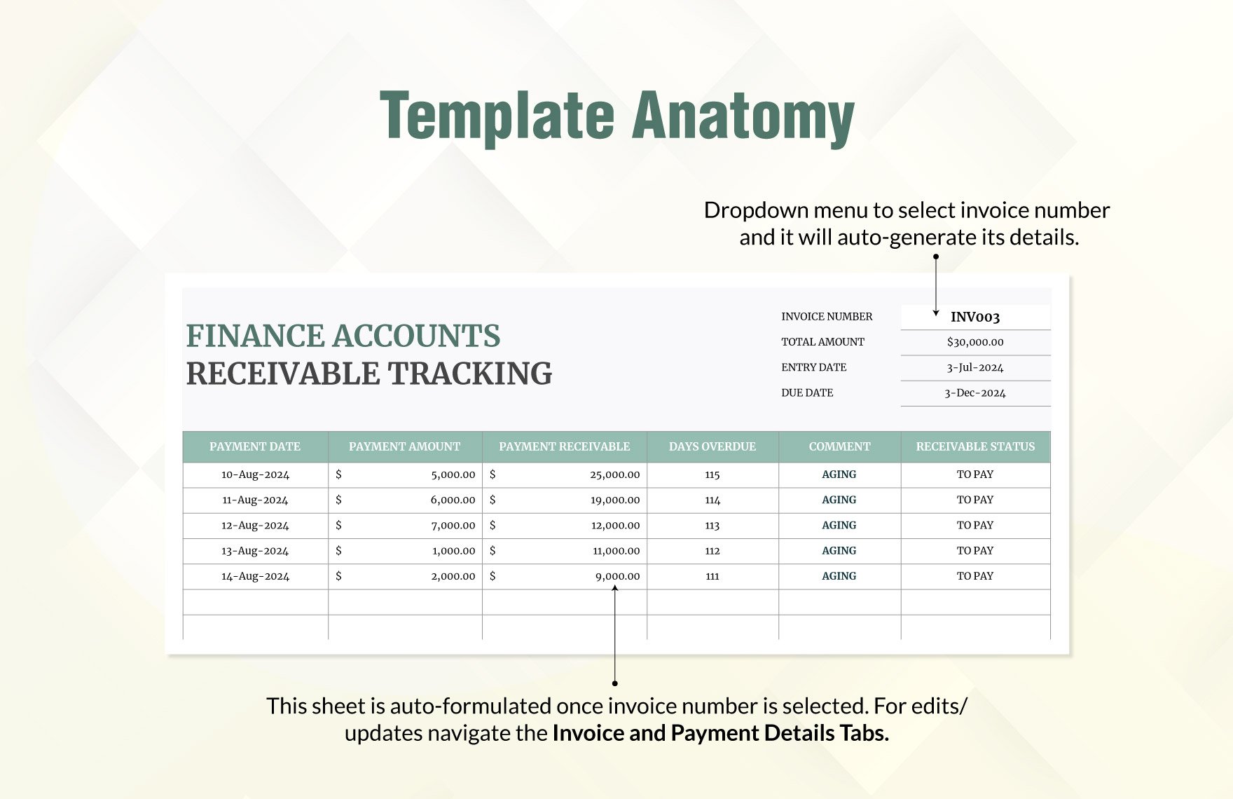 Finance Accounts Receivable Tracking Template