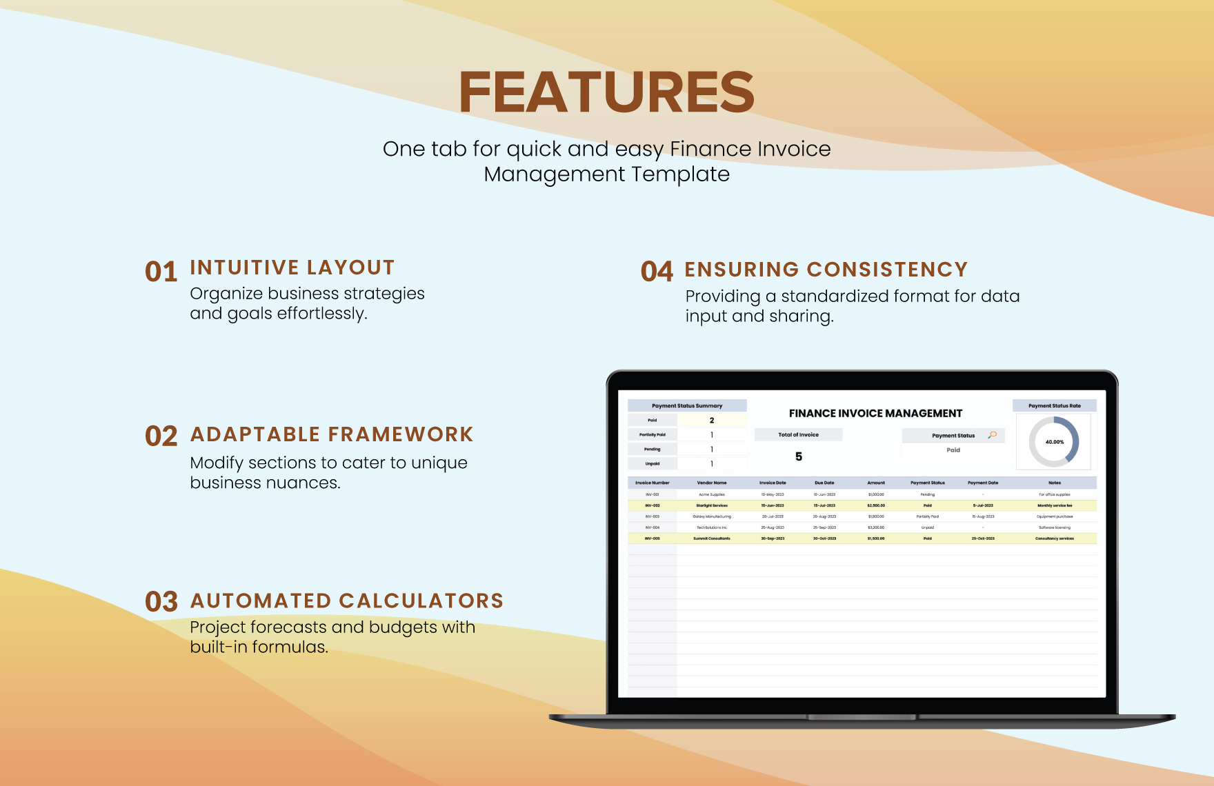 Finance Invoice Management Template