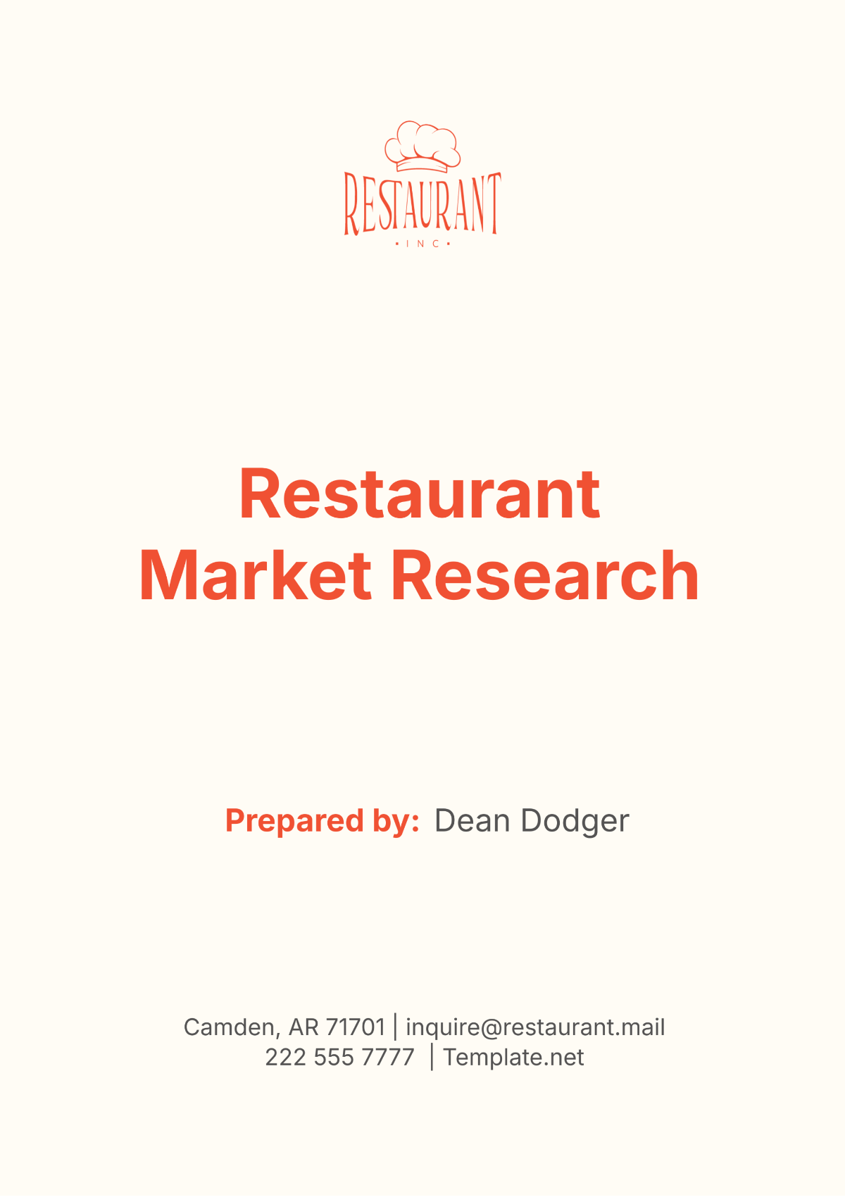 Restaurant Market Research Template - Edit Online & Download