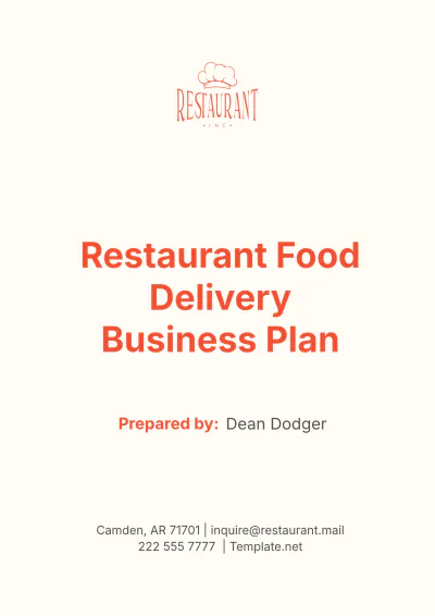 Free Restaurant Food Delivery Business Plan Template to Edit Online