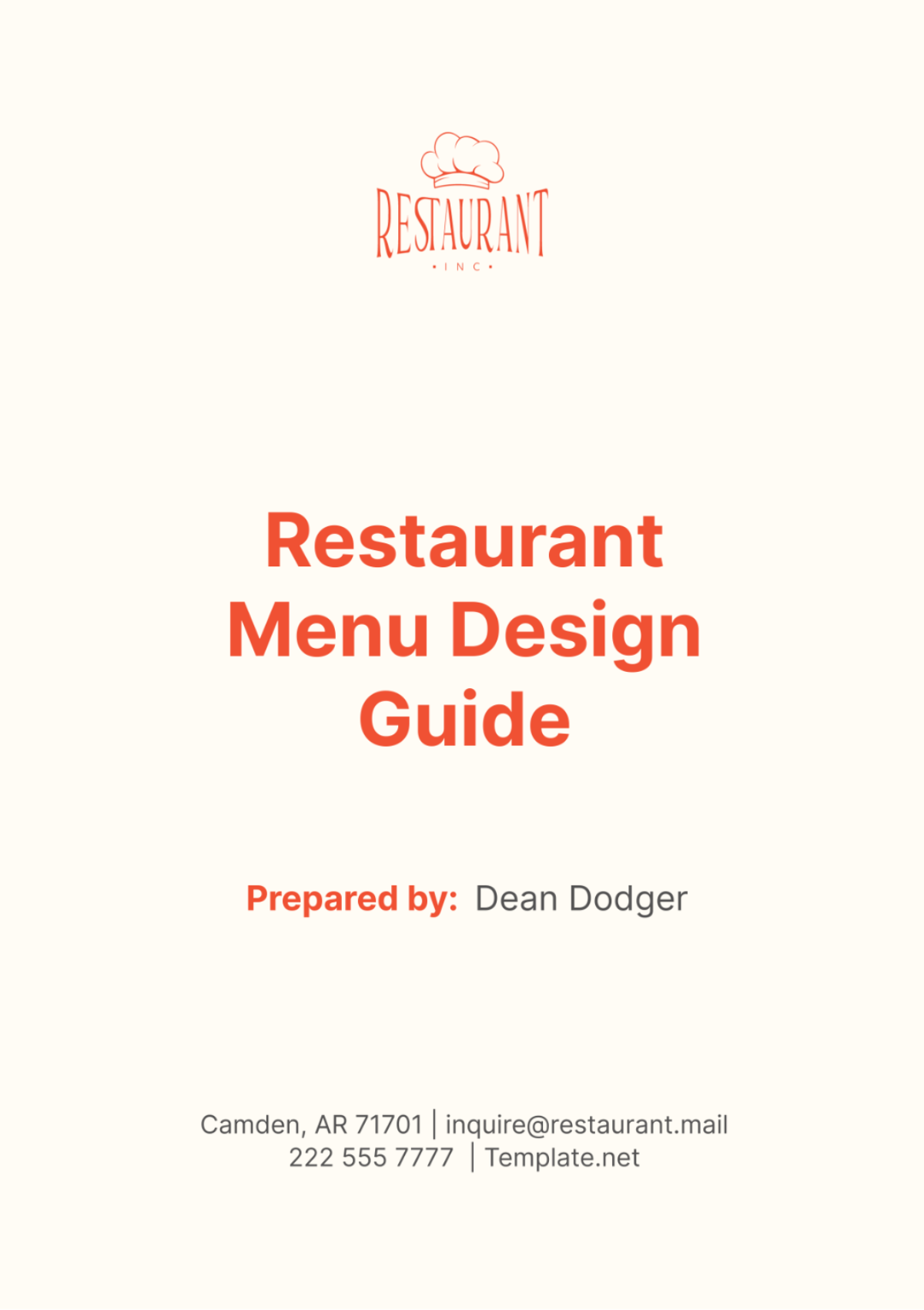 Free Restaurant Menu Design Guide Template