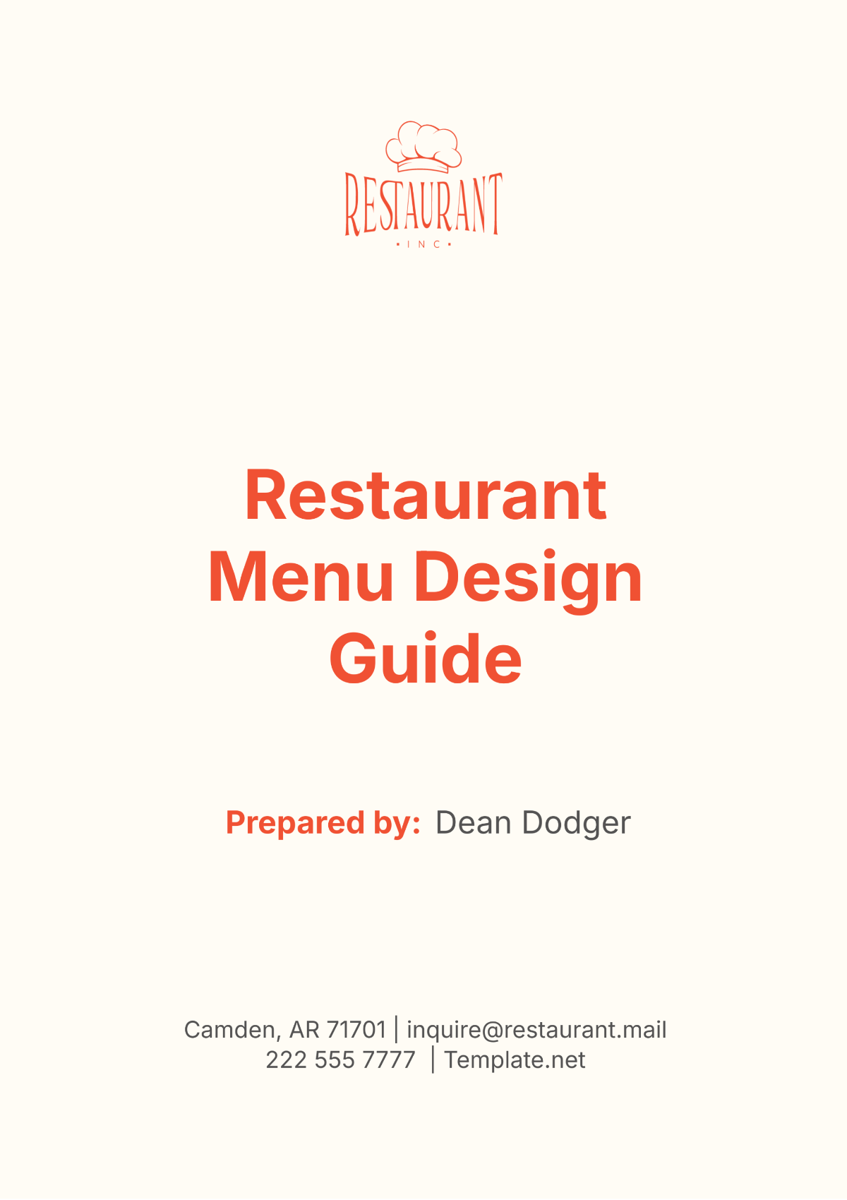 Restaurant Menu Design Guide Template - Edit Online & Download