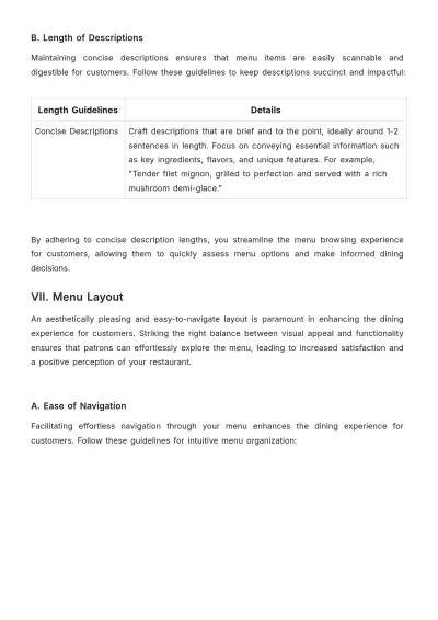 Free Restaurant Menu Design Guide Template to Edit Online