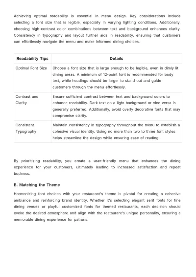 Free Restaurant Menu Design Guide Template to Edit Online