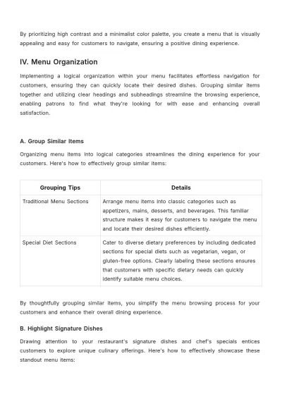 Free Restaurant Menu Design Guide Template to Edit Online