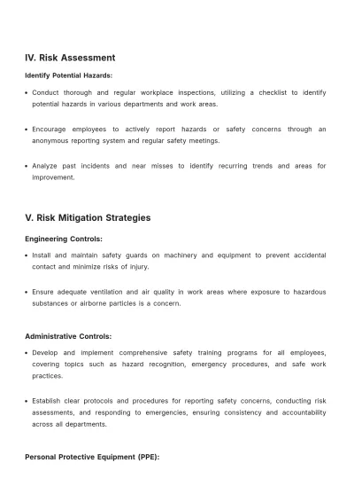 Free Safety Action Plan Template to Edit Online