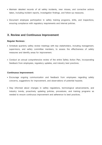 Free Safety Action Plan Template to Edit Online