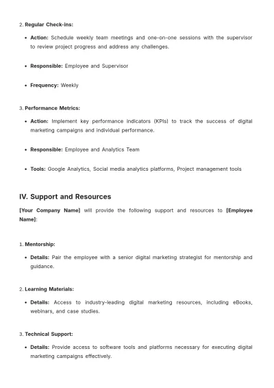 Free Performance Action Plan Template to Edit Online