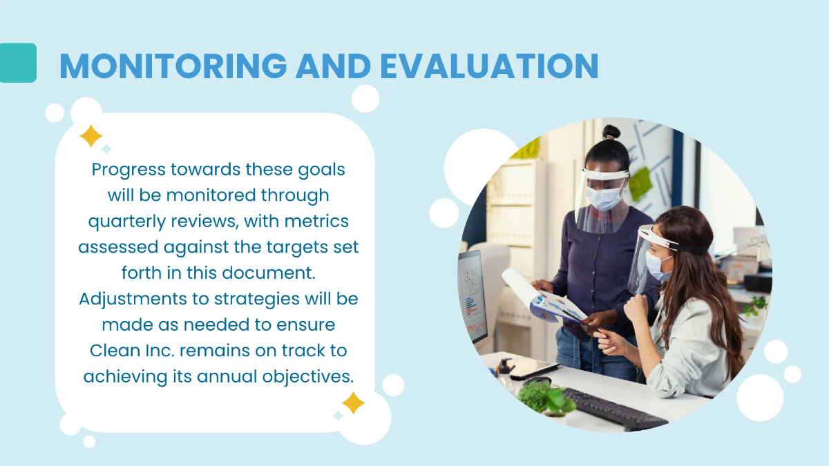 Free Cleaning Services Annual Strategy and Goals Presentation Template to Edit Online