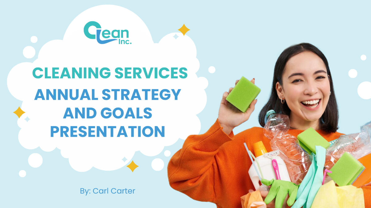 Free Cleaning Services Annual Strategy and Goals Presentation Template
