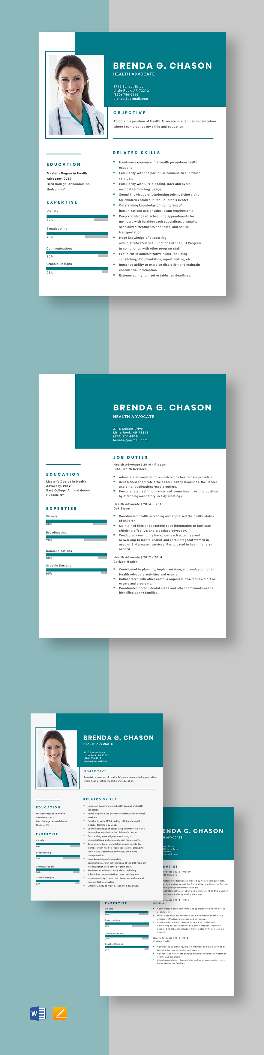 Health Advocate Resume Template Word Apple Pages Template net