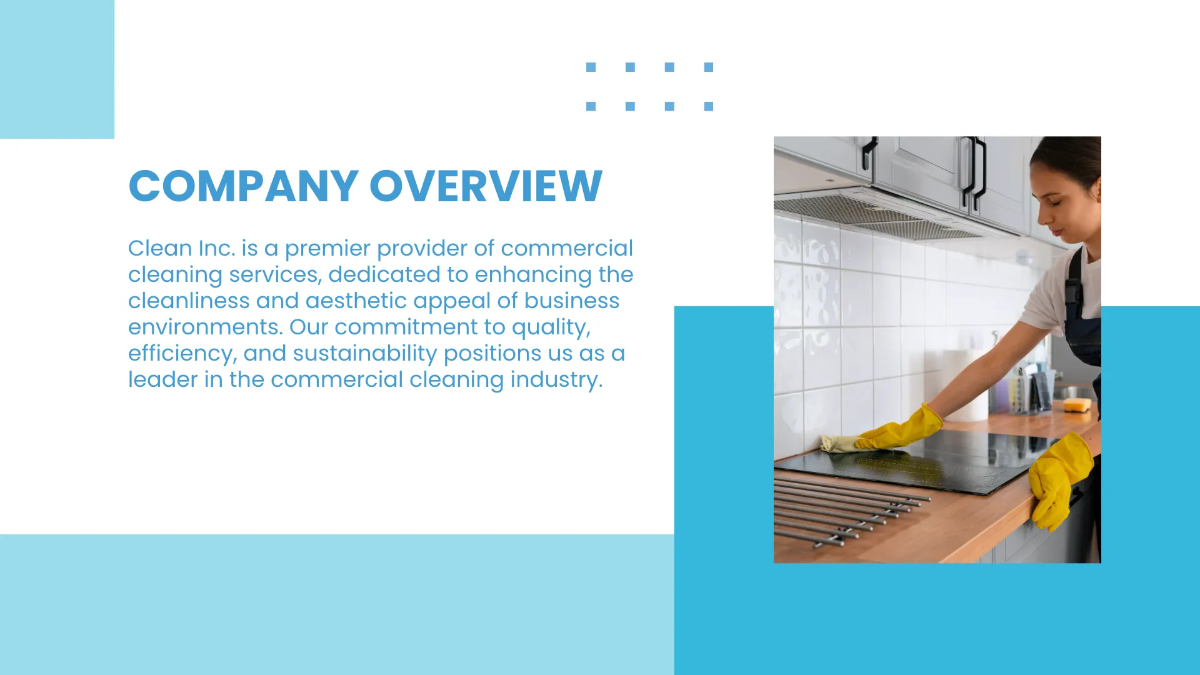 Free Commercial Cleaning Solutions Presentation Template to Edit Online