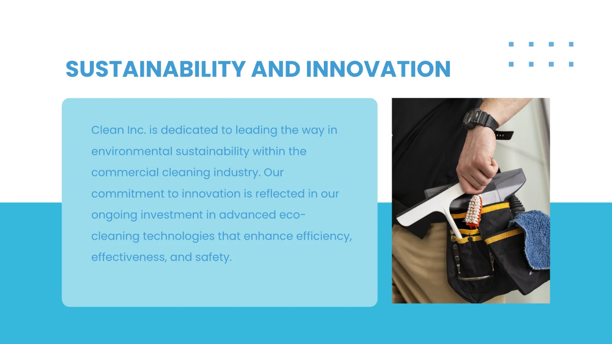 Free Commercial Cleaning Solutions Presentation Template to Edit Online