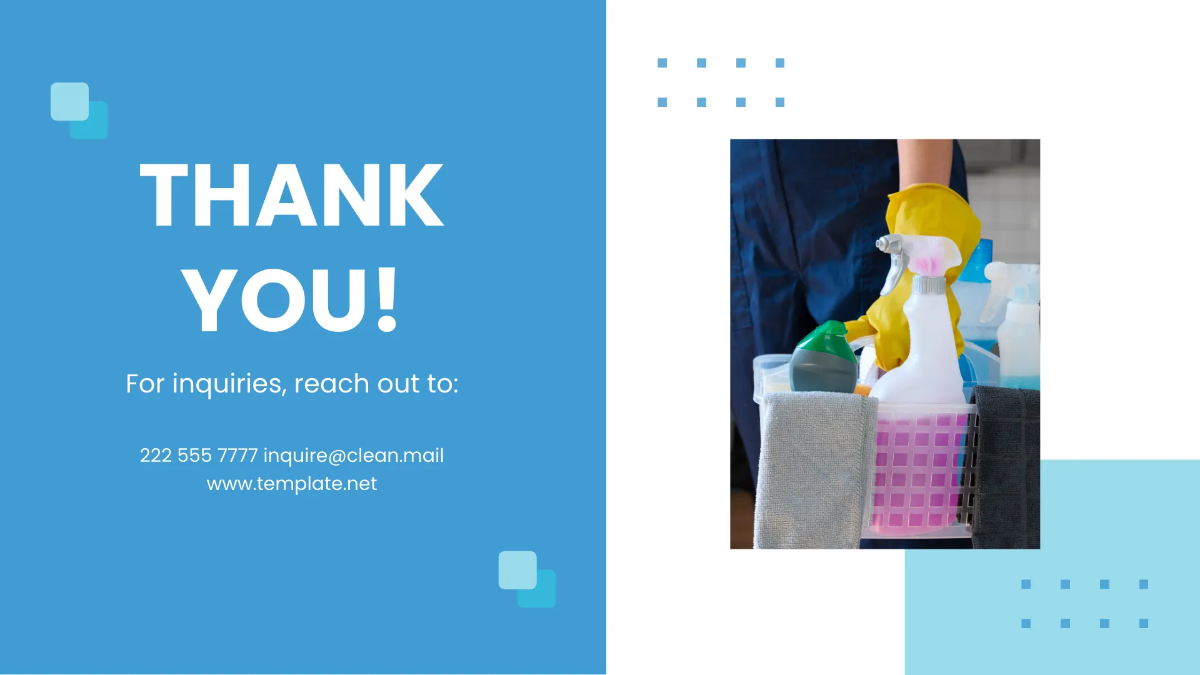 Free Commercial Cleaning Solutions Presentation Template to Edit Online