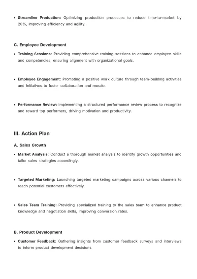 Free Quarterly Action Plan Template to Edit Online