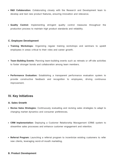 Free Quarterly Action Plan Template to Edit Online