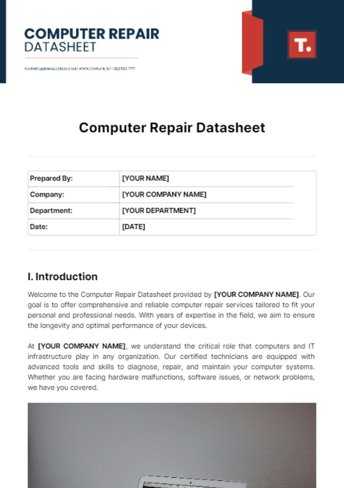 Computer Repair Datasheet Template - Edit Online & Download